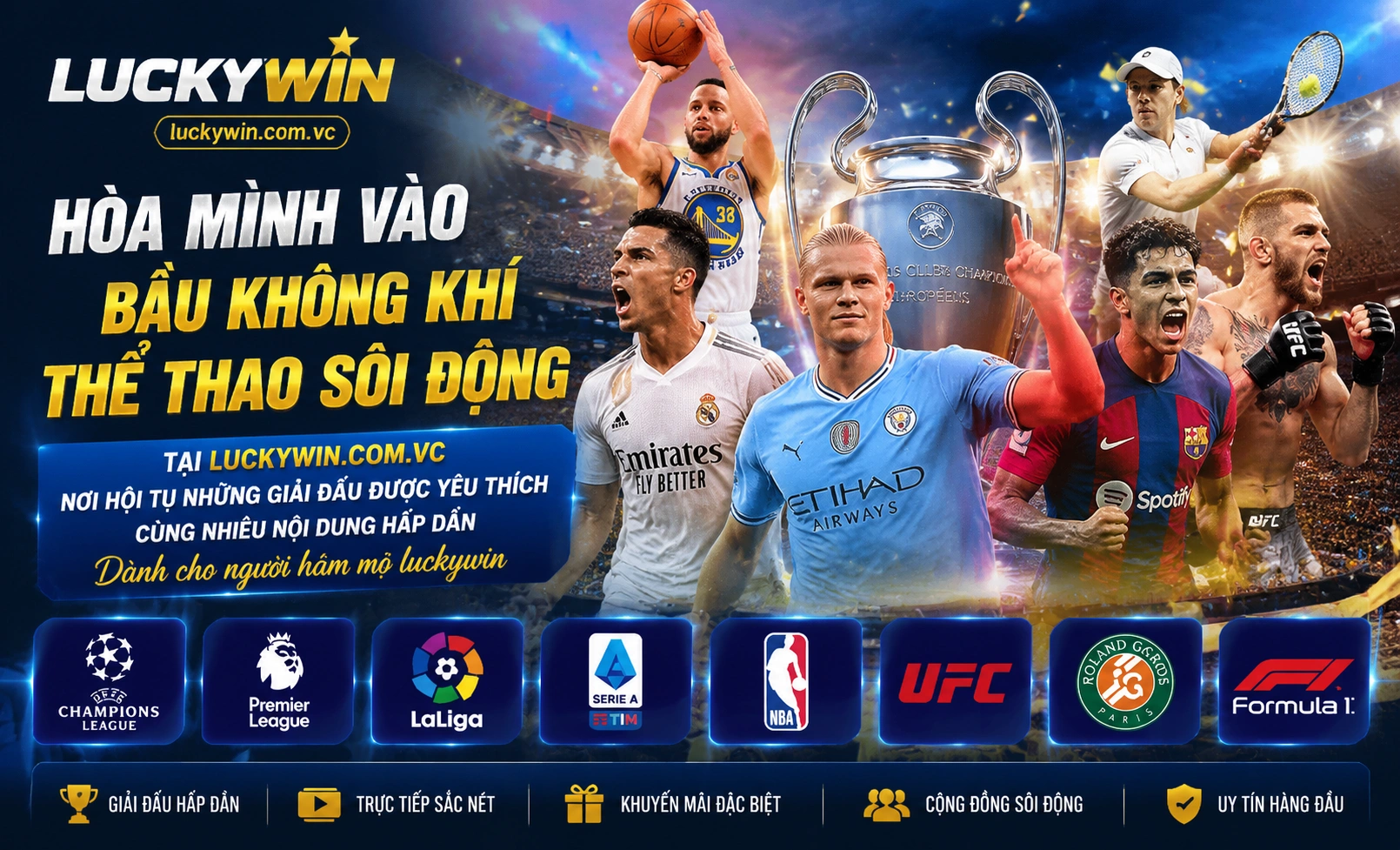 Bộ lọc môn thể thao và danh sách trận đấu của LUCKYWIN